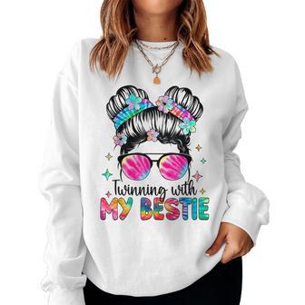 Twinning With My Bestie Spirit Week Girls Women Sweatshirt | Mazezy