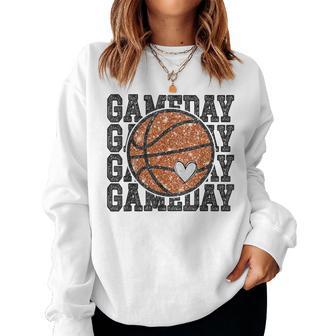 Game Day Basketball Mama Basketballer Sparkle Sports Women Sweatshirt - Monsterry