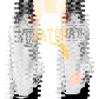 Gator Girl Florida Heart Map Shape Souvenir For Women Women Sweatshirt - Thegiftio