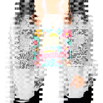 Girls Jesus Is My Superhero Christian Toddler Sister God Mom Women Sweatshirt | Seseable FR