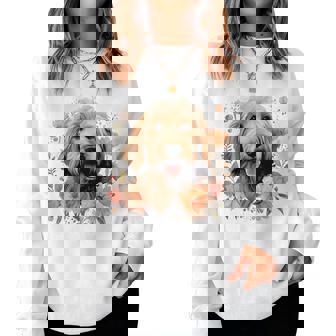 Goldendoodle Mom Golden Doodle Dog Lover Flowers Cute Women Sweatshirt - Seseable