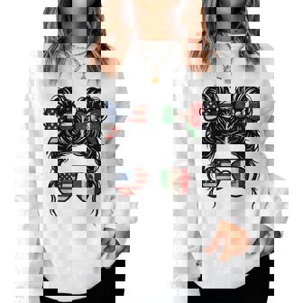 Half American Half Mexican Usa Mexico Flag Girl Women Women Sweatshirt | Seseable CA