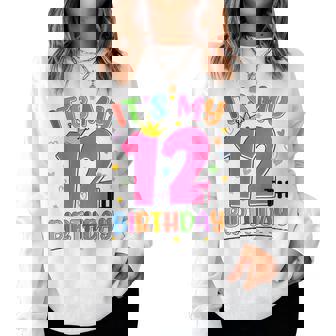 It's My 12Th Birthday Party Ns Girls 12 Year Old Bday Women Sweatshirt - Thegiftio