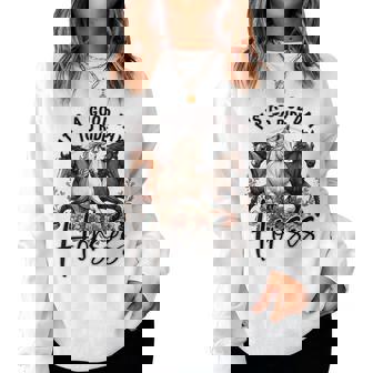 It's A Good Day To Ride Horses Floral Girls Womans Women Sweatshirt | Seseable CA