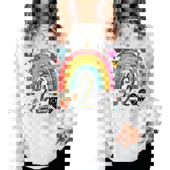 J'ai Déjà 2 Ans Anniversaire Arc-En-Ciel Pour Fille Sweat-shirt pour femme - Cadeauxyz
