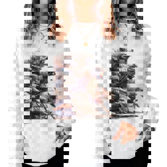 Jesus Protects The Lamb From Wolves Christian God Jesus Women Sweatshirt - Monsterry