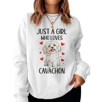 Just A Girl Who Loves Cavachon Cavachon Dog Owner Women Sweatshirt - Thegiftio