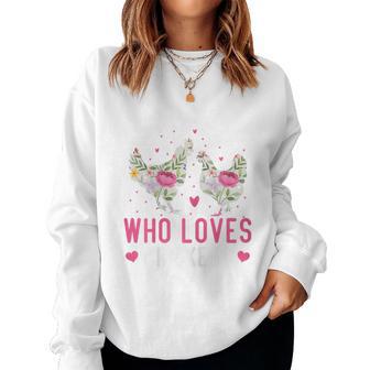 Just A Girl Who Loves Chickens Cute Floral Women Sweatshirt - Monsterry