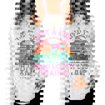 Just Girl Loves Trains- Toddler Train Toddler Women Sweatshirt - Thegiftio