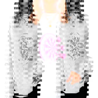 Let's Play Darts Bitches Dartboard Dart Player Grunge Women Sweatshirt | Mazezy