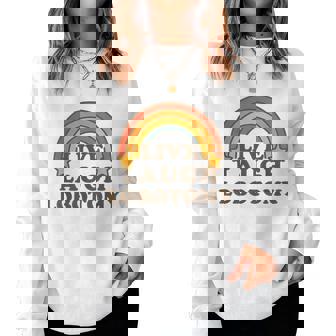 Live Laugh Lobotomy Retro Rainbow Dark Humor Sarcastic Women Sweatshirt - Thegiftio