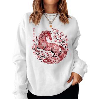 Lunar New Year Happy Chinese New Year Of The Horse 2026 Women Sweatshirt - Monsterry