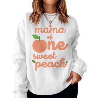 Mama Mom First Birthday One Sweet Peach Bday Family Matching Women Sweatshirt - Thegiftio UK