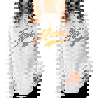 Miami Retro Script 305 City Pride Dade South Florida Women Sweatshirt | Mazezy