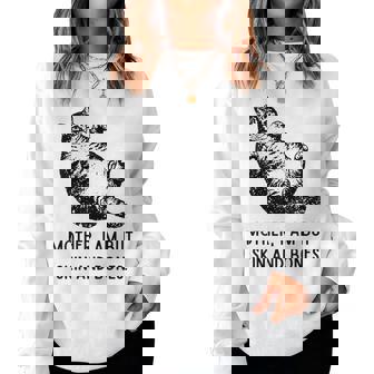 Mother I Am But Skin And Bones Cat Mom Cat Lover Women Sweatshirt | Seseable UK