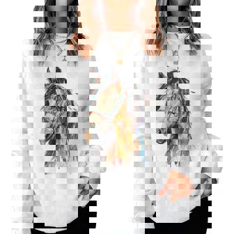 Native American Wild Horse Women Sweatshirt - Thegiftio