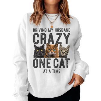 One Cat At A Time Crazy Cat Lady Wife Mom Women Sweatshirt | Mazezy