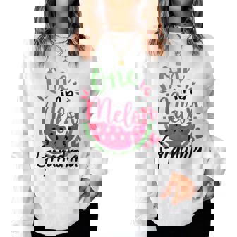 One In A Melon Grandma 1St Birthday Party Family Matching Women Sweatshirt - Monsterry