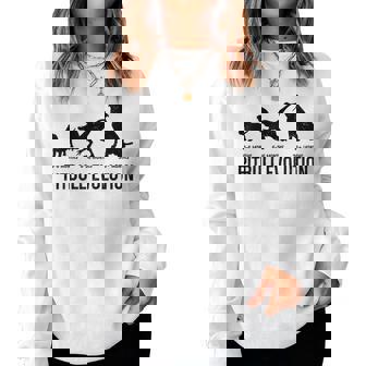 Pitbull Evolution Dog Lover Puppy Pitbull Mom Dad Women Sweatshirt - Thegiftio