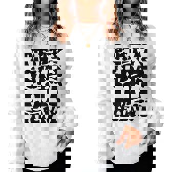 Pretty Girls Lift Heavy Gym Lover Vintage Workout Women Sweatshirt - Monsterry