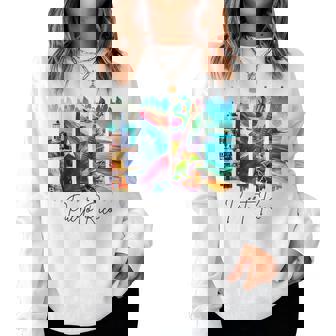 Puerto Rico Flag Frog Boricua Hispanic Heritage Women Sweatshirt | Seseable CA