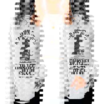 Read Banned Books Drink Coffee Fight Evil Black Cat Women Sweatshirt | Mazezy