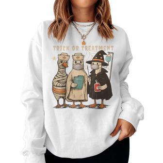 Retro Halloween Registered Nurse Ghost Witch Spooky Season Women Sweatshirt - Thegiftio UK