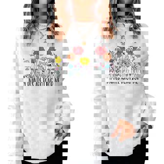 Retro Vintage My Plants Are Rooting For Me Plant Lover Women Sweatshirt | Mazezy