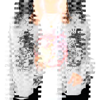 Rooster Cock Fight Chicken ノベルティ ファーマーズギフト レディーススウェットシャツ - Kawaiitshirt