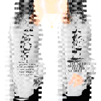 I Have To Say Weird Stuff Or I'll Die Frog Drinking Coffee Women Sweatshirt | Mazezy