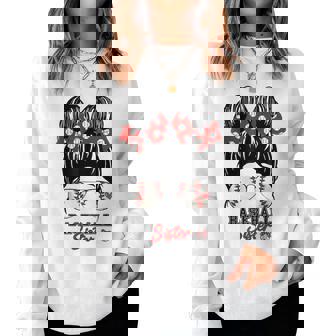 Sister Baseball Messy Bun Sunglasses Women Sweatshirt - Thegiftio