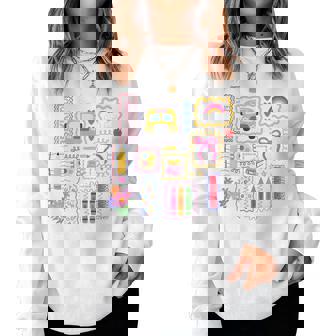 Teacher Colorful Doodle Back To School For Teacher Women Sweatshirt - Monsterry