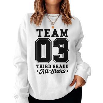 Team 3Rd Grade All-Stars Back To School Sports Jersey Women Sweatshirt | Mazezy