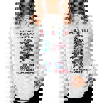 Thank You For Your Services Patriotic Veterans Day Women Women Sweatshirt - Monsterry