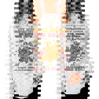 Thanksgiving Grammar Thankful English Teacher Fall Turkey Women Sweatshirt - Thegiftio