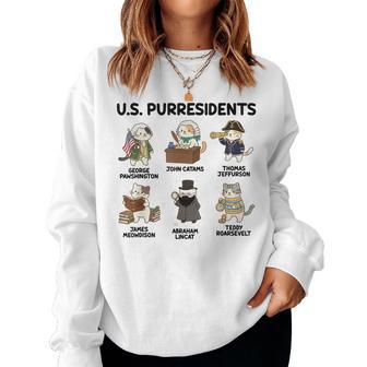 History Teacher American History Cat Lover Us Purresidents Women Sweatshirt - Thegiftio