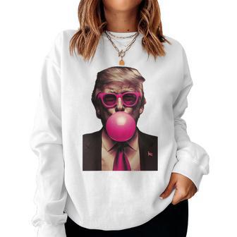 Trump Bubble Gum Trump Drôle Trump 2024 Sweat-shirt pour femme - Cadeauxyz