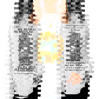 Vintage Floral Sewing Machine For Sewing Quilting Friends Women Sweatshirt | Seseable UK