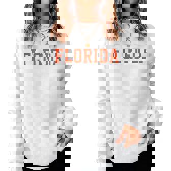 Vintage Florida Florida Retro Orange Blue Fl Women Sweatshirt - Thegiftio