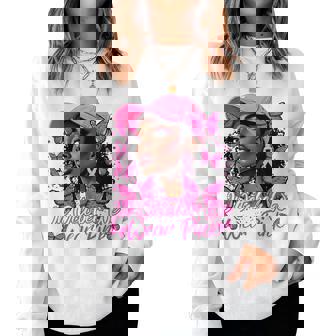 We Wear Pink In October Black Breast Cancer Butterfly Women Sweatshirt | Mazezy