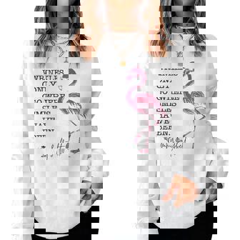 Wrinkles Only Go Where Smiles Have Been Flamingo Women Women Sweatshirt - Thegiftio