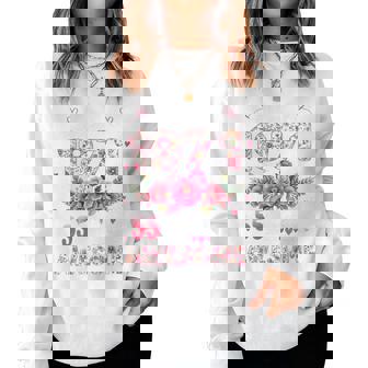 オンバック 55歳 1971年4月 花柄 55歳の誕生日 レディーススウェットシャツ - Kawaiitshirt