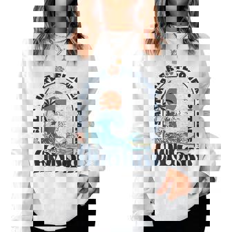 ソルトウォーターフラワー 花びら ハワイ 夏のビーチ愛好家 バック レディーススウェットシャツ - Kawaiitshirt