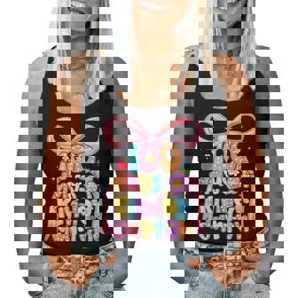 100 Days Of Kindergarten Teacher Coquette Bow Girl Women Women Tank Top - Thegiftio