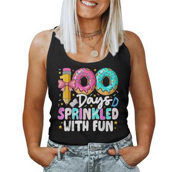 100 Days Sprinkled With Fun Donut 100Th Day Of School Girls Women Tank Top - Thegiftio