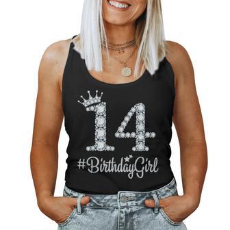 14 Birthdaygirl 14 Years Old Happy 14Th Birthday Girl Women Tank Top - Thegiftio UK