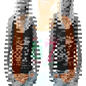 I Was 6 Now I'm 7 67 Birthday Witch Pink Green Birthday Girl Women Tank Top | Seseable CA