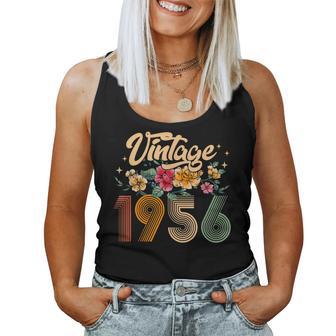 70Th Birthday Made In 1956 70 Years Old Floral Women Tank Top | Seseable CA