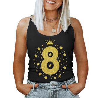 8 Gelbe Krone 8 Jahre Alt Happy 8Th Birthday Mädchen Frauen Tank Top Frauen - Geschenkecke