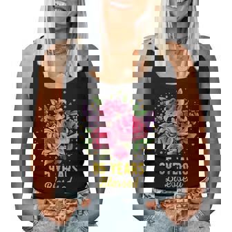 95歳 祝福されたかわいいバラの花 95歳 95歳の誕生日 レディースタンクトップ - Kawaiitshirt